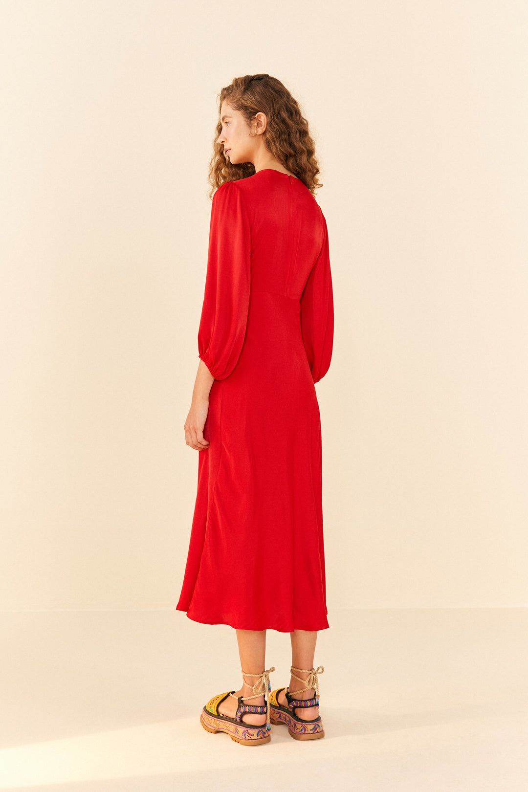 Red Front Circle Cut Out Midi Dress sold by FARM Rio product image thumbnail 4