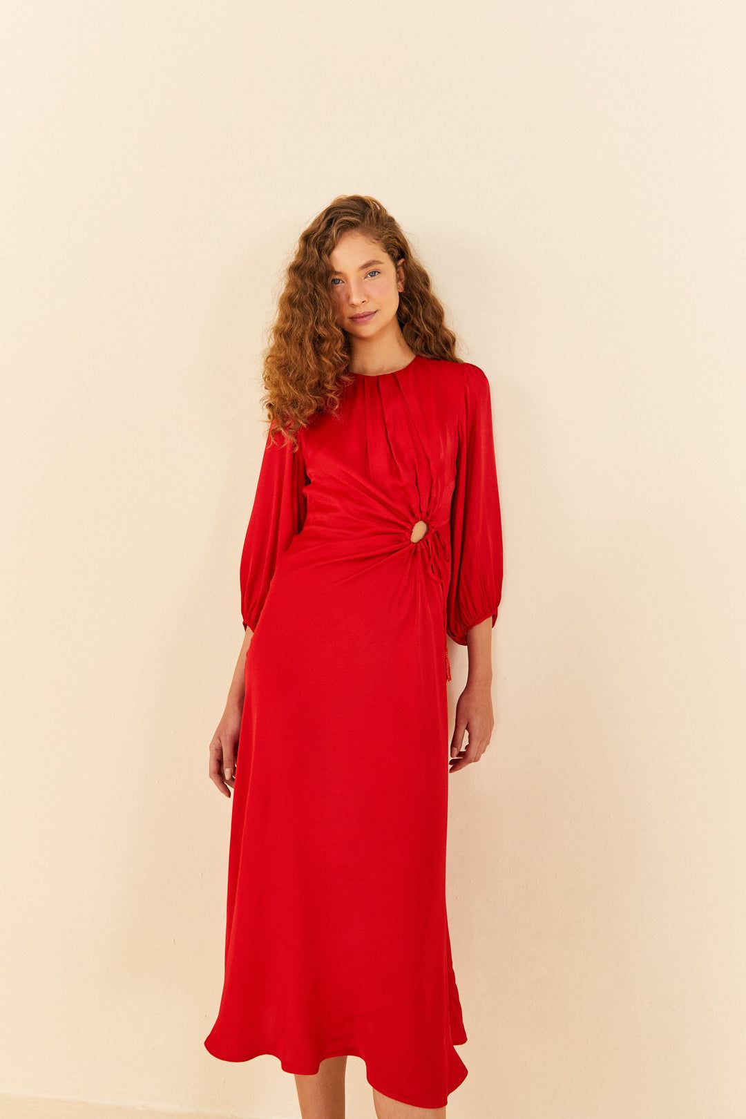 Red Front Circle Cut Out Midi Dress sold by FARM Rio