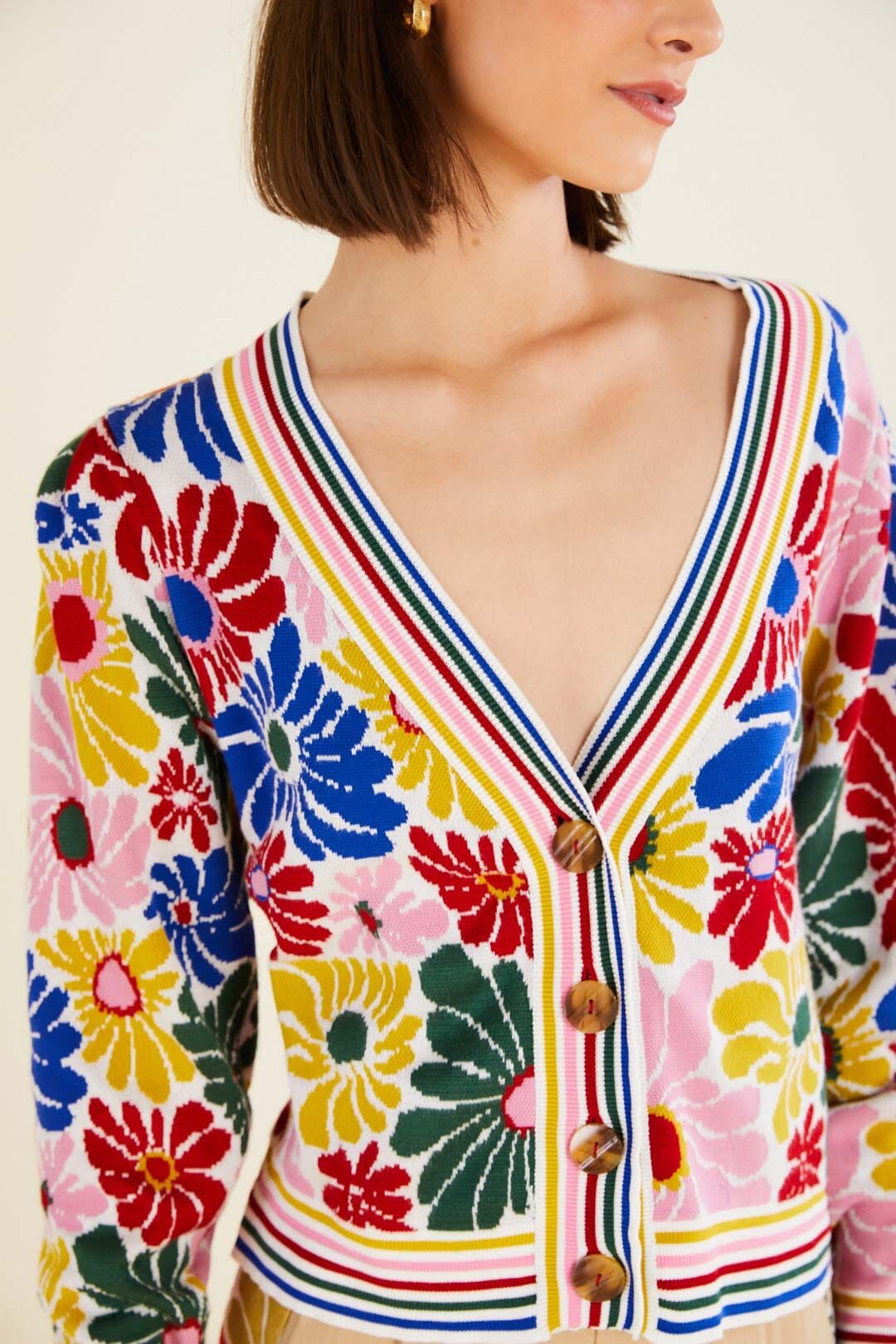 Sand Sunny Daisies Cardigan sold by FARM Rio product image thumbnail 2