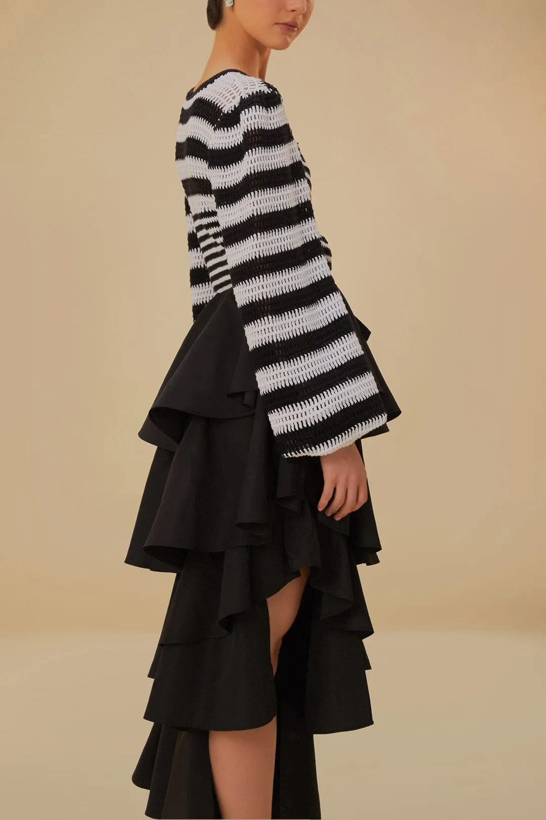 Black Tiered Bow Detail Maxi Skirt sold by FARM Rio product image thumbnail 5