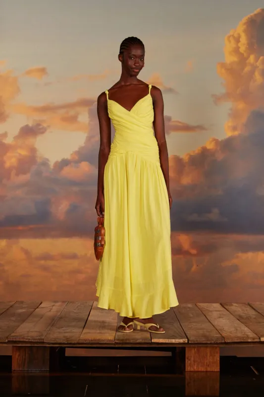 Yellow Cross Over Maxi Dress sold by FARM Rio