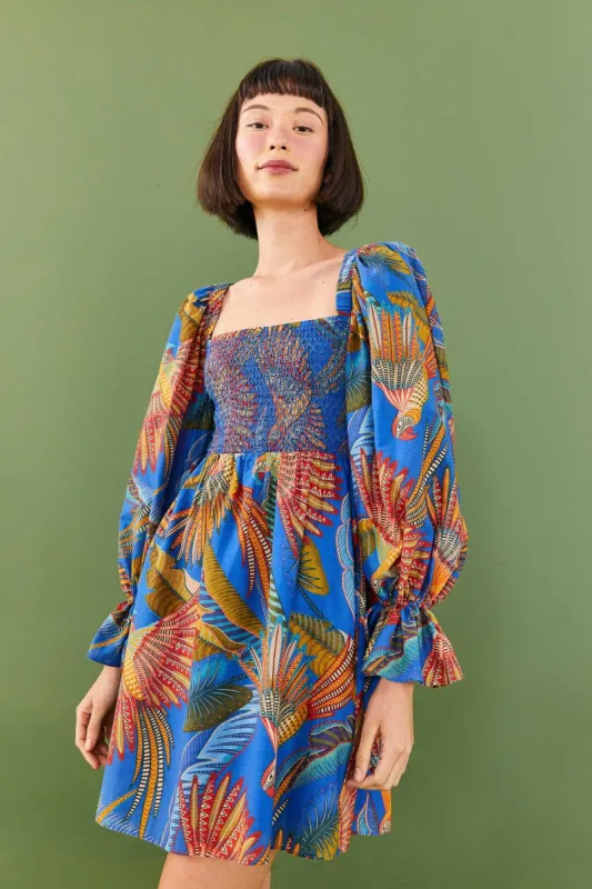 Blue Macaw Flight Mini Dress sold by FARM Rio