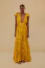 Yellow Gold Sun Jacquard Maxi Dress sold by FARM Rio