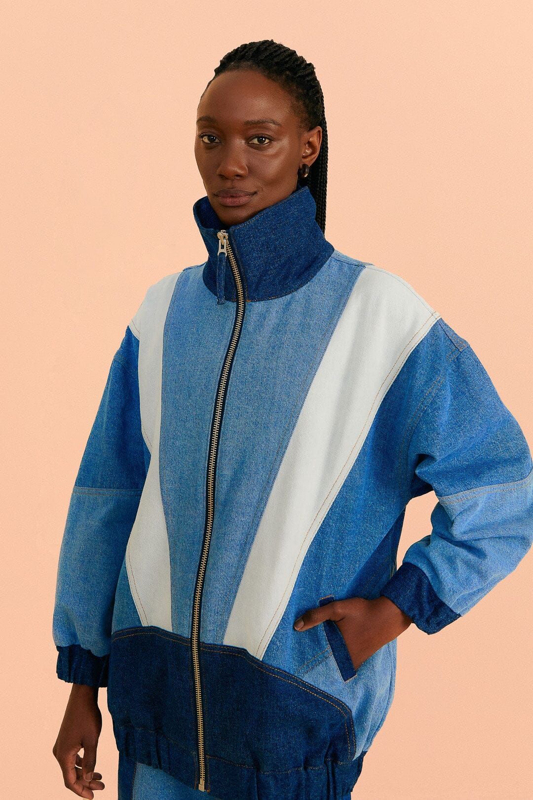 Patchwork Denim Jacket sold by FARM Rio