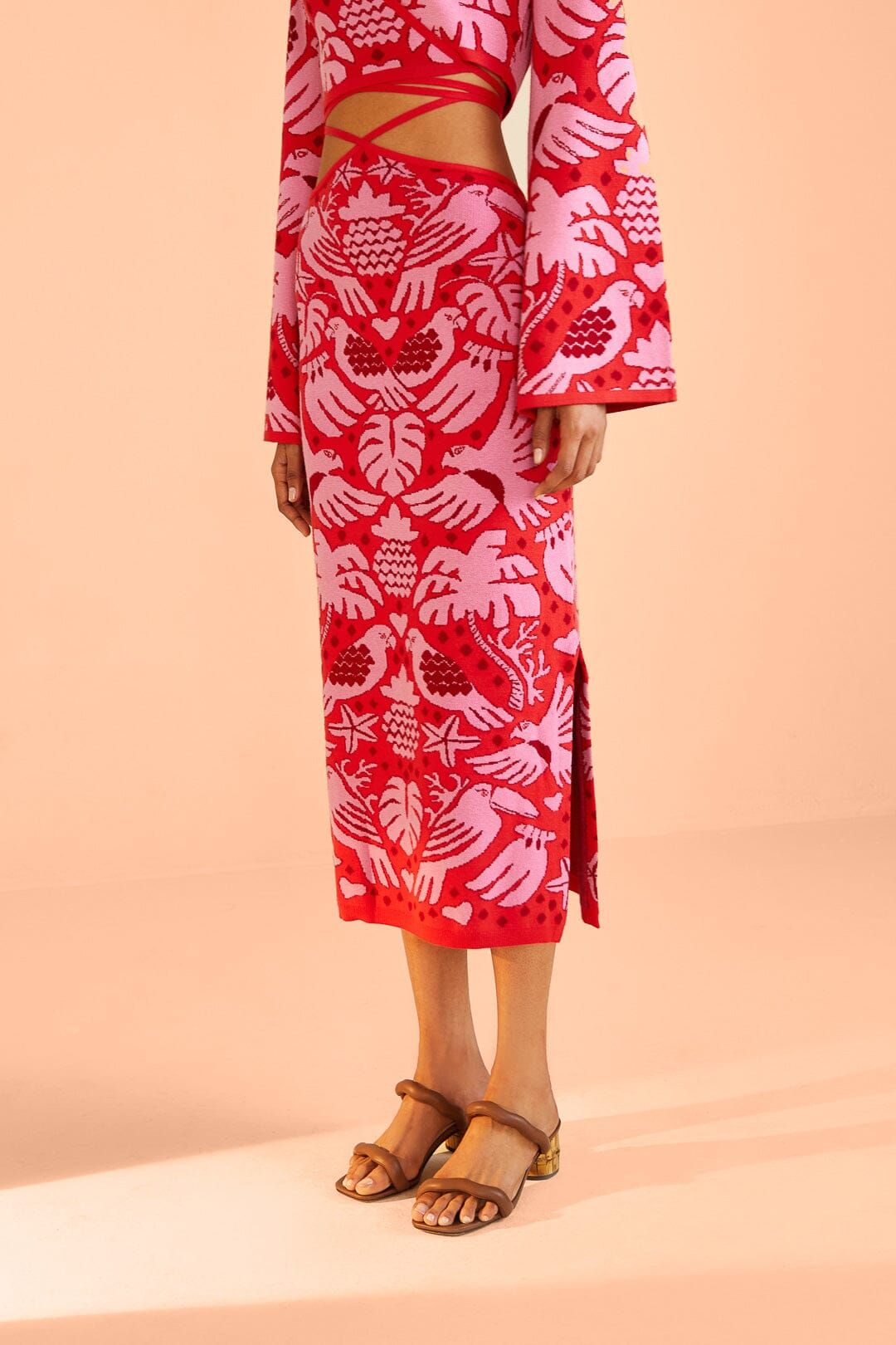 Red Jungle Scarf Knit Skirt sold by FARM Rio product image thumbnail 2