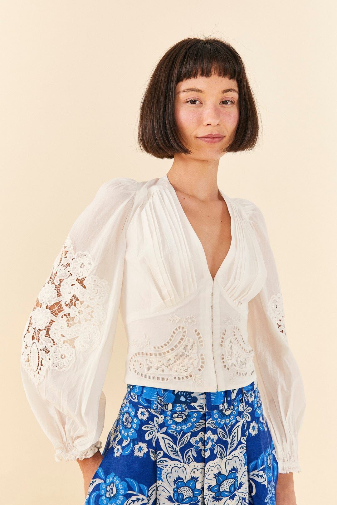 Off-White Lace Blouse sold by FARM Rio