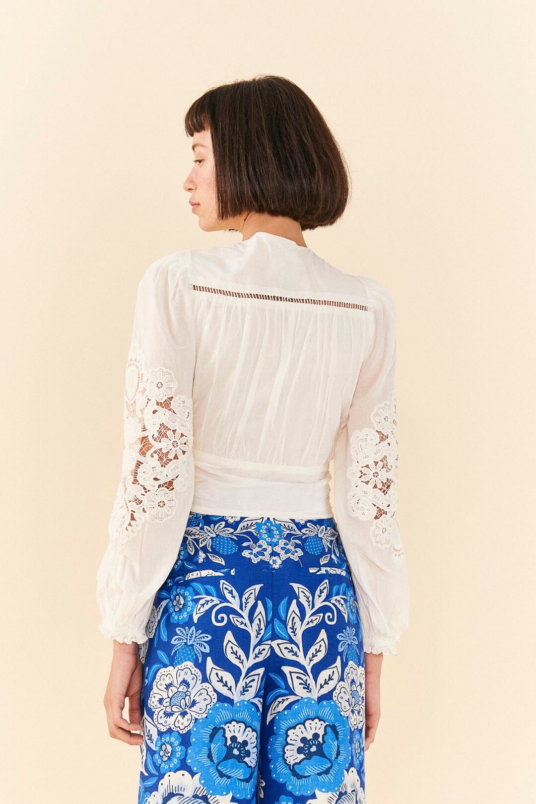 Off-White Lace Blouse sold by FARM Rio product image thumbnail 3