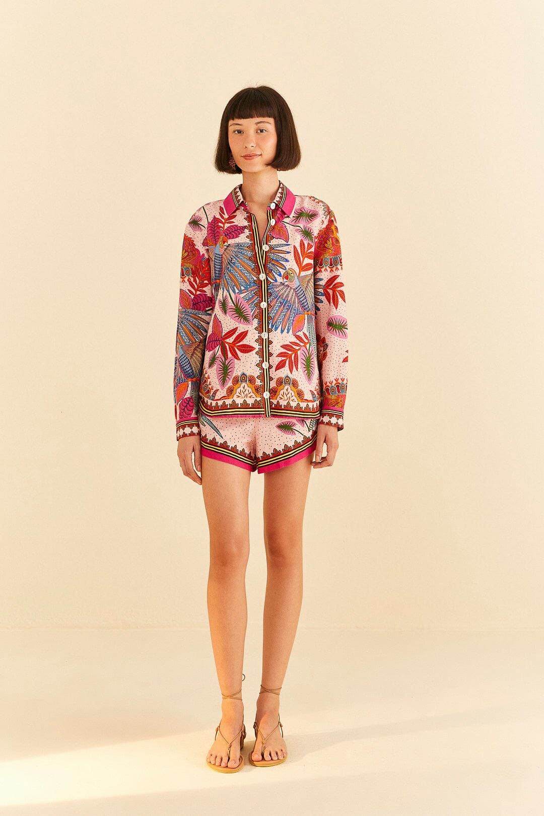 Pink Macaw Scarf Shorts sold by FARM Rio product image thumbnail 3