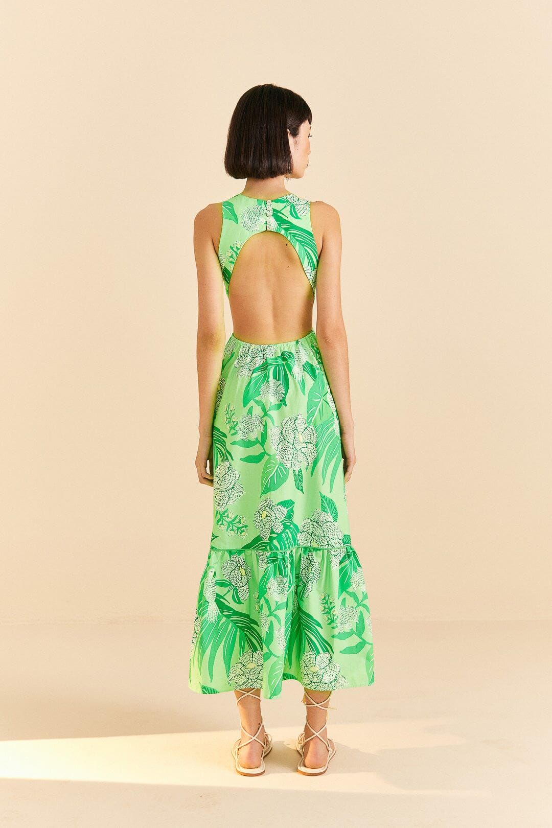 Green Dewdrop Floral Midi Dress sold by FARM Rio product image thumbnail 3