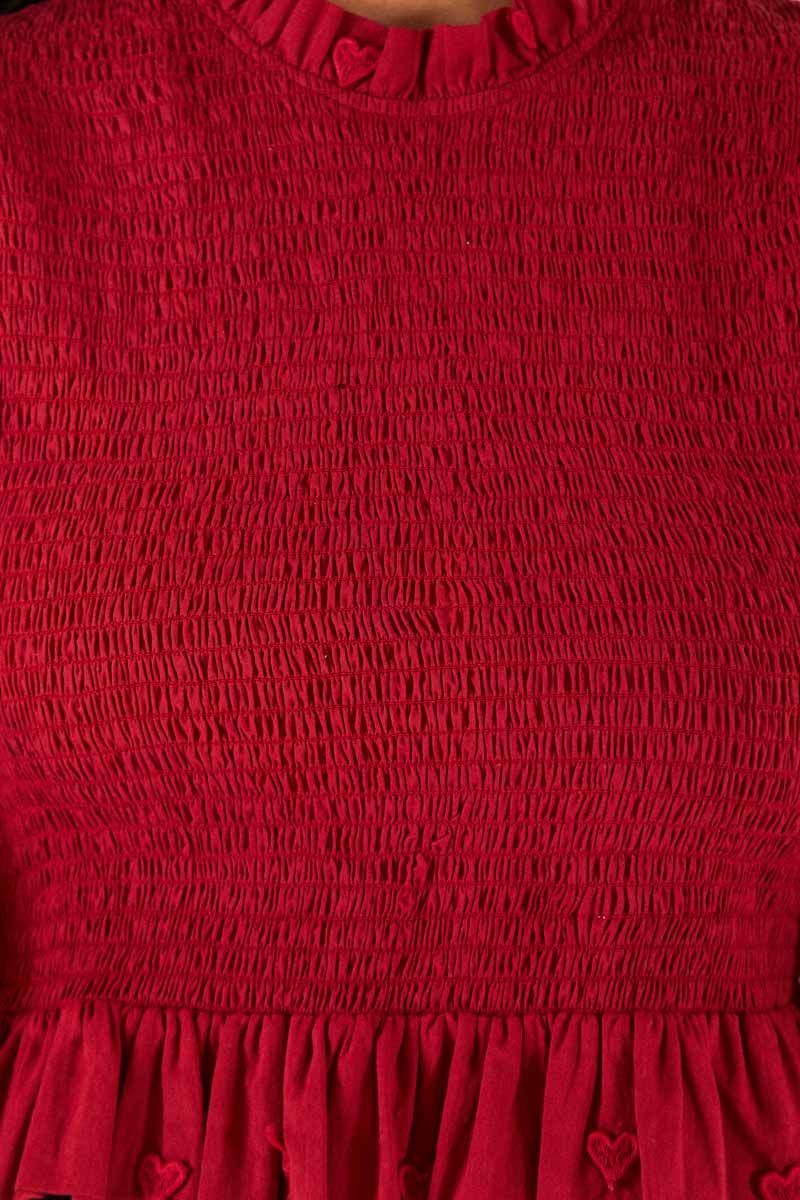 Burgundy 3D Hearts Blouse sold by FARM Rio product image thumbnail 5