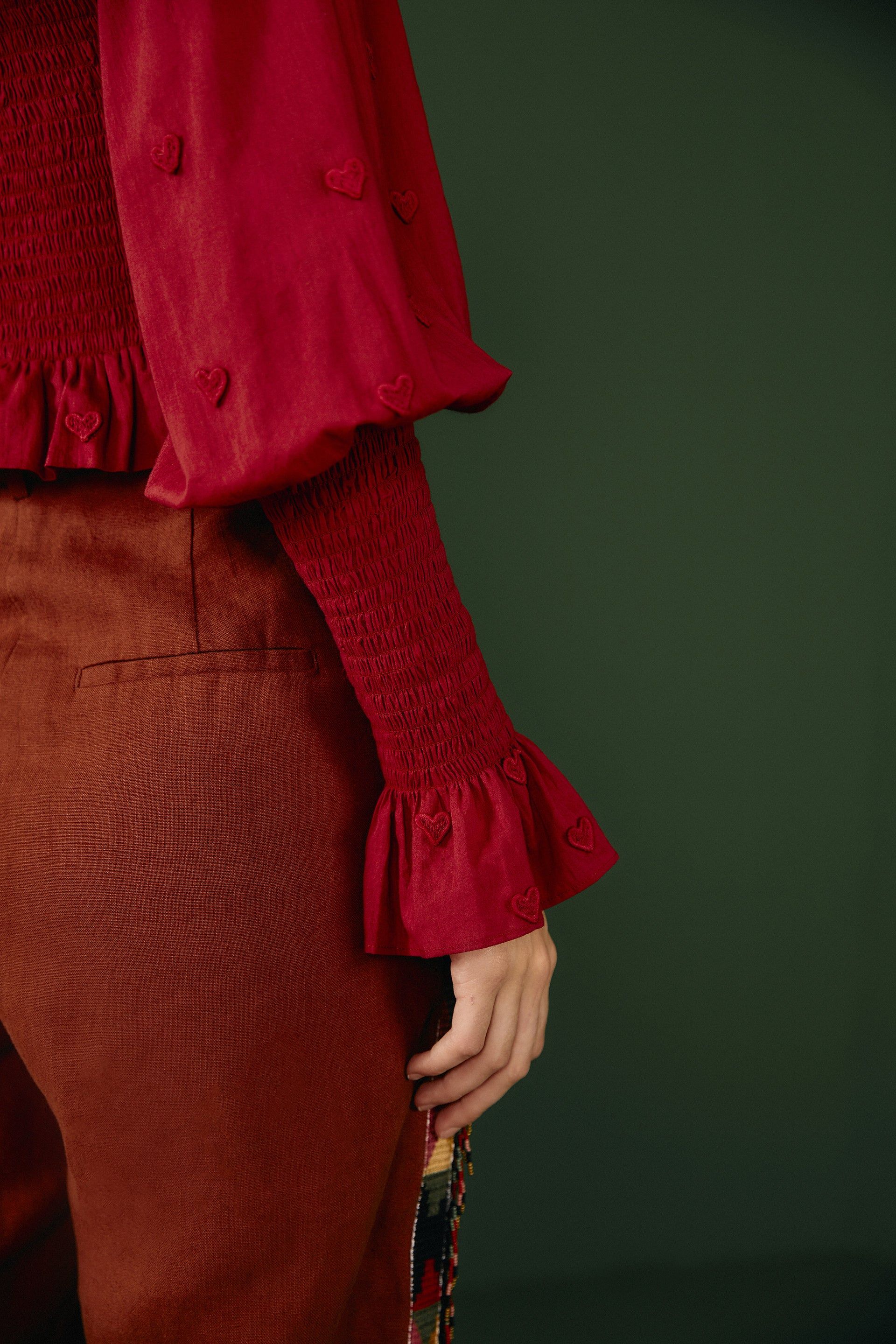 Burgundy 3D Hearts Blouse sold by FARM Rio product image thumbnail 4