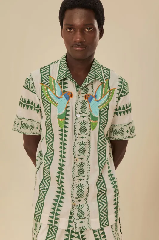 Pineapple Jacquard Embroidered Shirt sold by FARM Rio