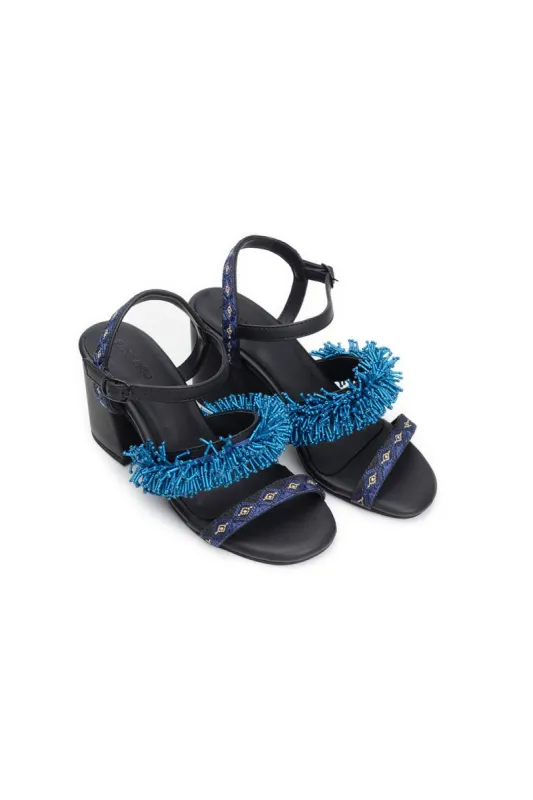 BLACK SHINY HEELED SANDAL sold by FARM Rio