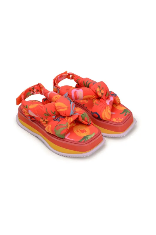 Red Fruit Scarf Flatform Sandal sold by FARM Rio
