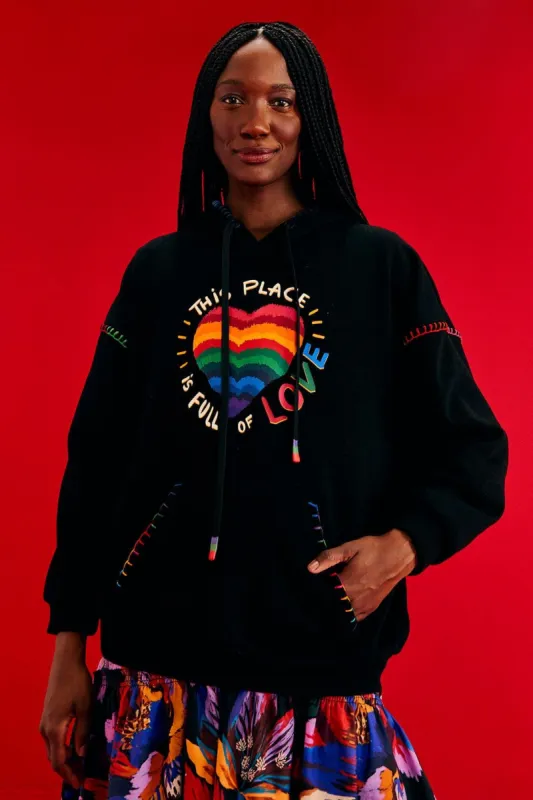 Black Full Of Love Sweatshirt sold by FARM Rio