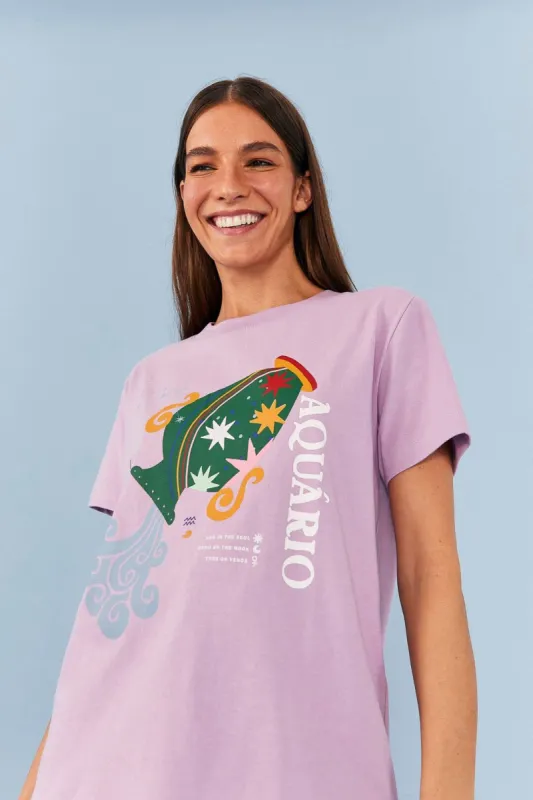 Aquarius Zodiac Organic Cotton T-Shirt sold by FARM Rio