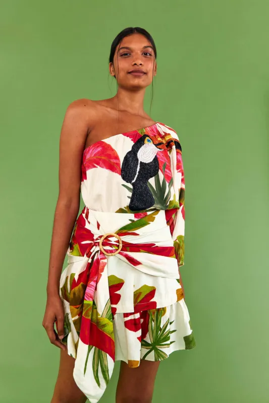 White Spring Forest Mini Skirt sold by FARM Rio