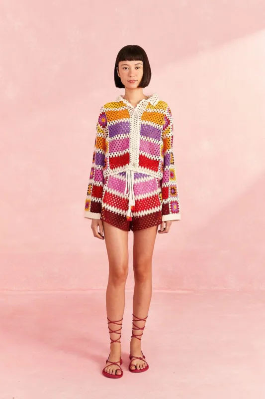 Mixed Crochet Stripes Shorts sold by FARM Rio