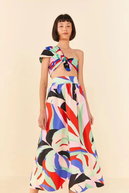Colorful Monstera Midi Skirt sold by FARM Rio