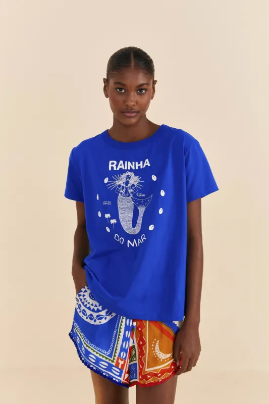Blue Rainha Do Mar Organic Cotton T-Shirt sold by FARM Rio