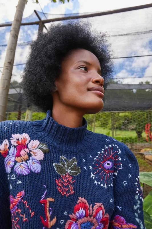 TEAL RIVER CREATURES SWEATER made by FARM Rio