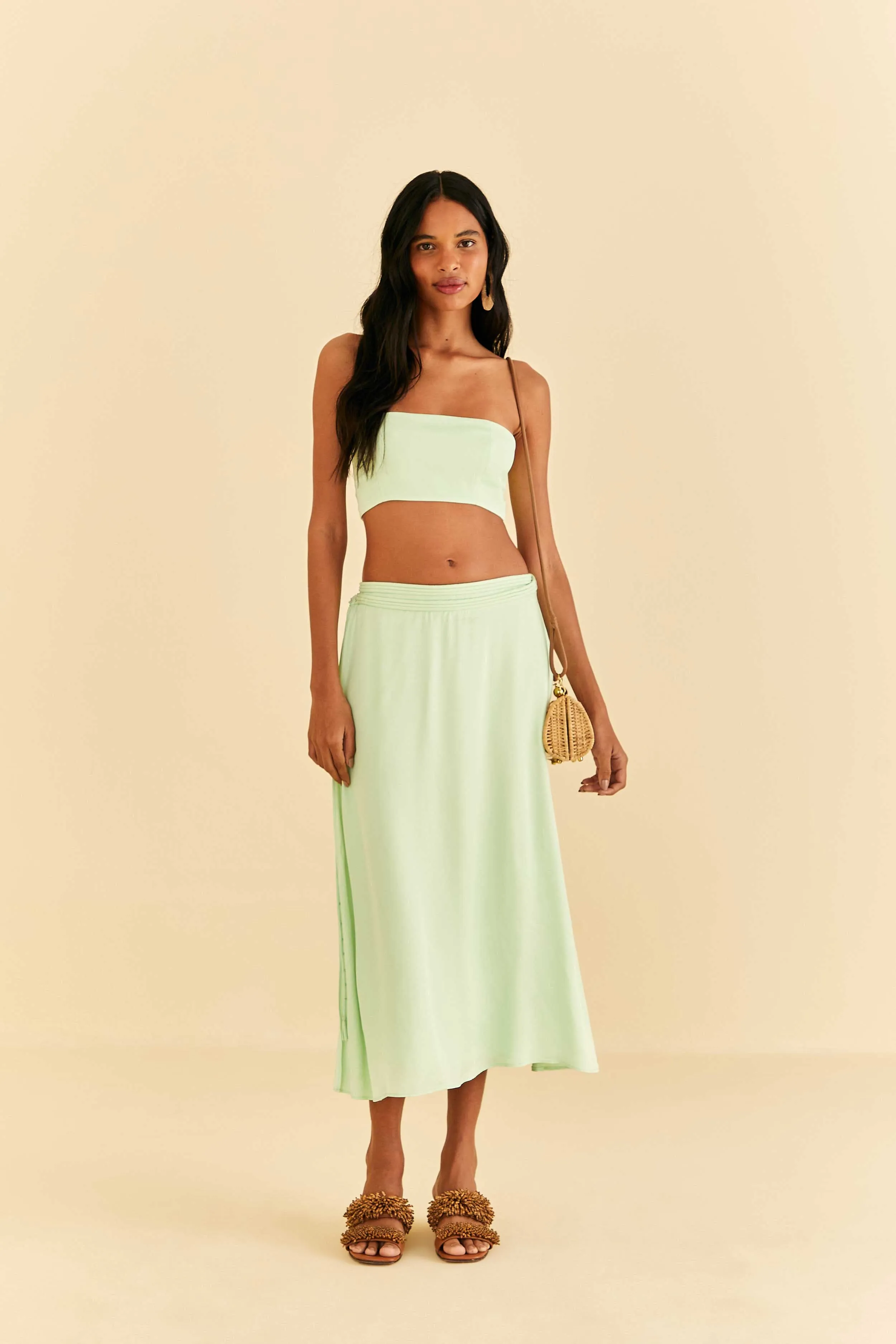 Mint Midi Skirt sold by FARM Rio