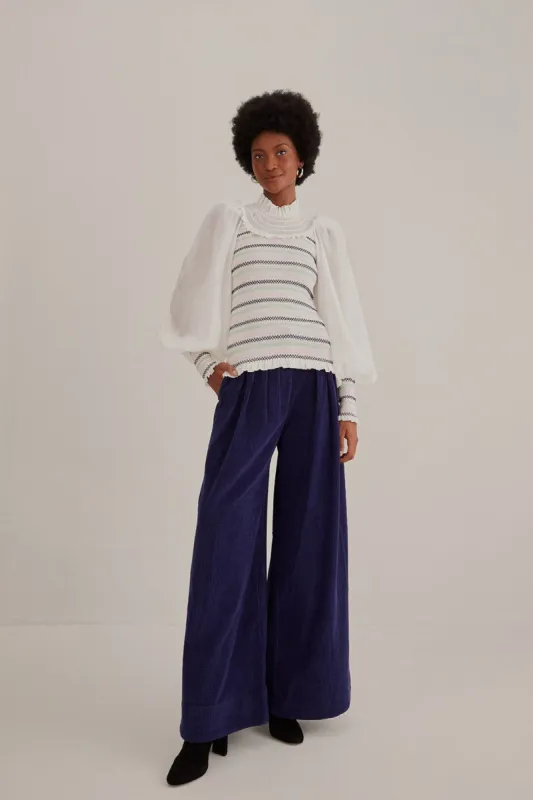 Navy Blue Low Waisted Tailored Pants sold by FARM Rio