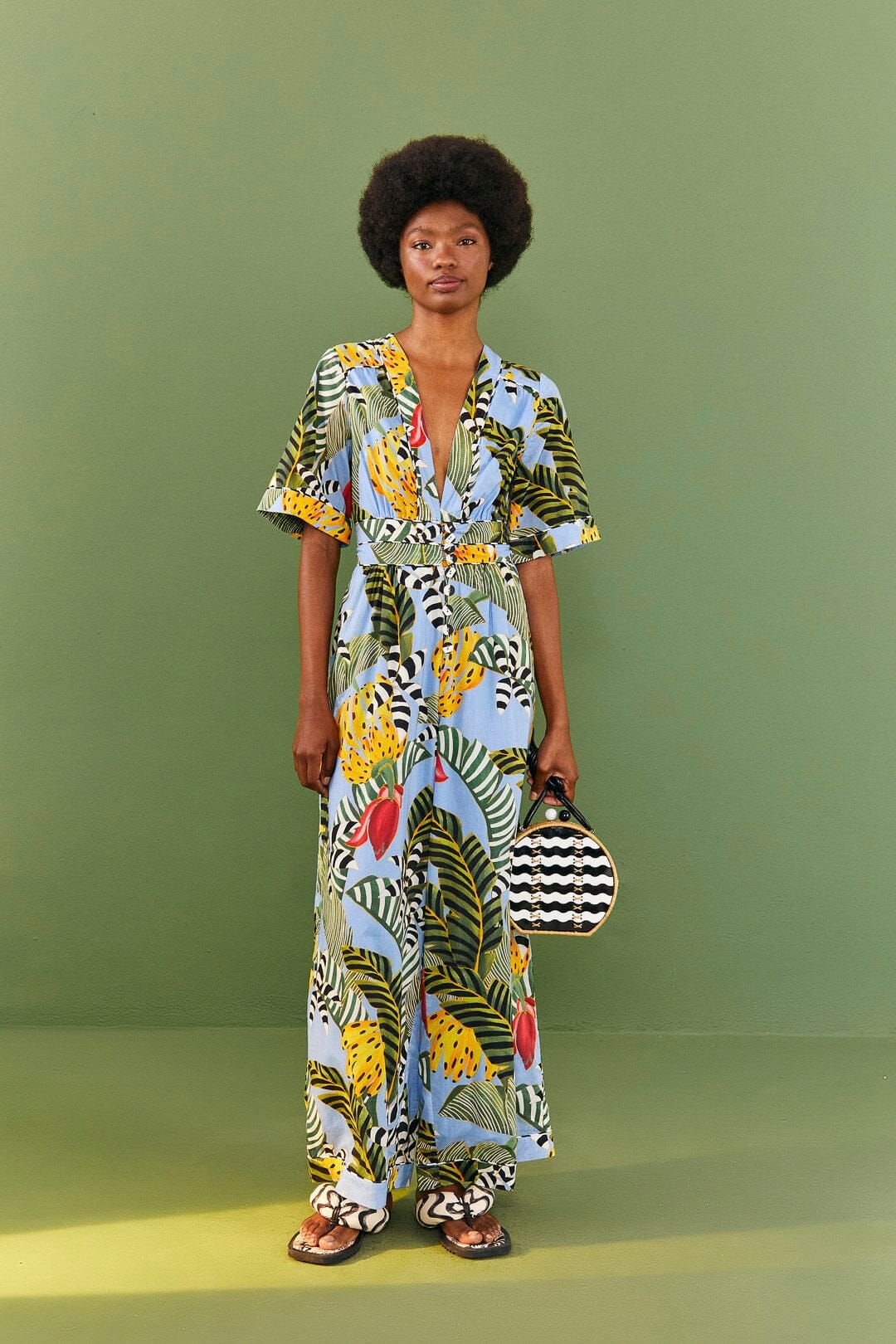 Blue Striped Bananas Jumpsuit sold by FARM Rio product image thumbnail 2