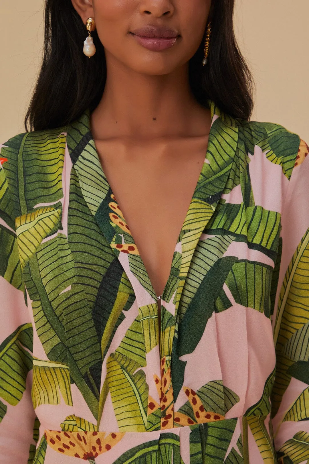 Pink Banana Leaves Maxi Dress sold by FARM Rio product image thumbnail 5