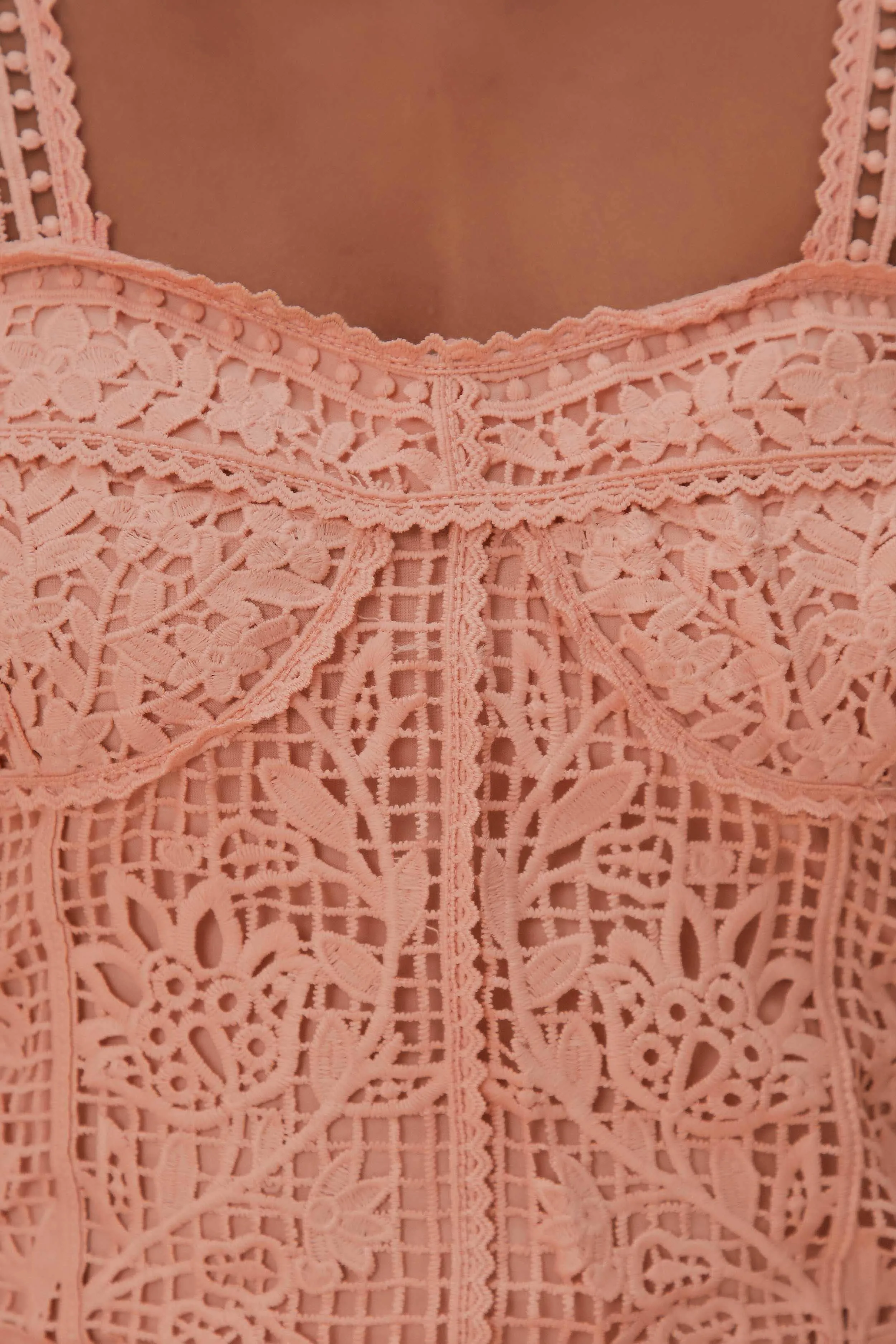 Light Pink Guipure Sleeveless Crop Top sold by FARM Rio product image thumbnail 5