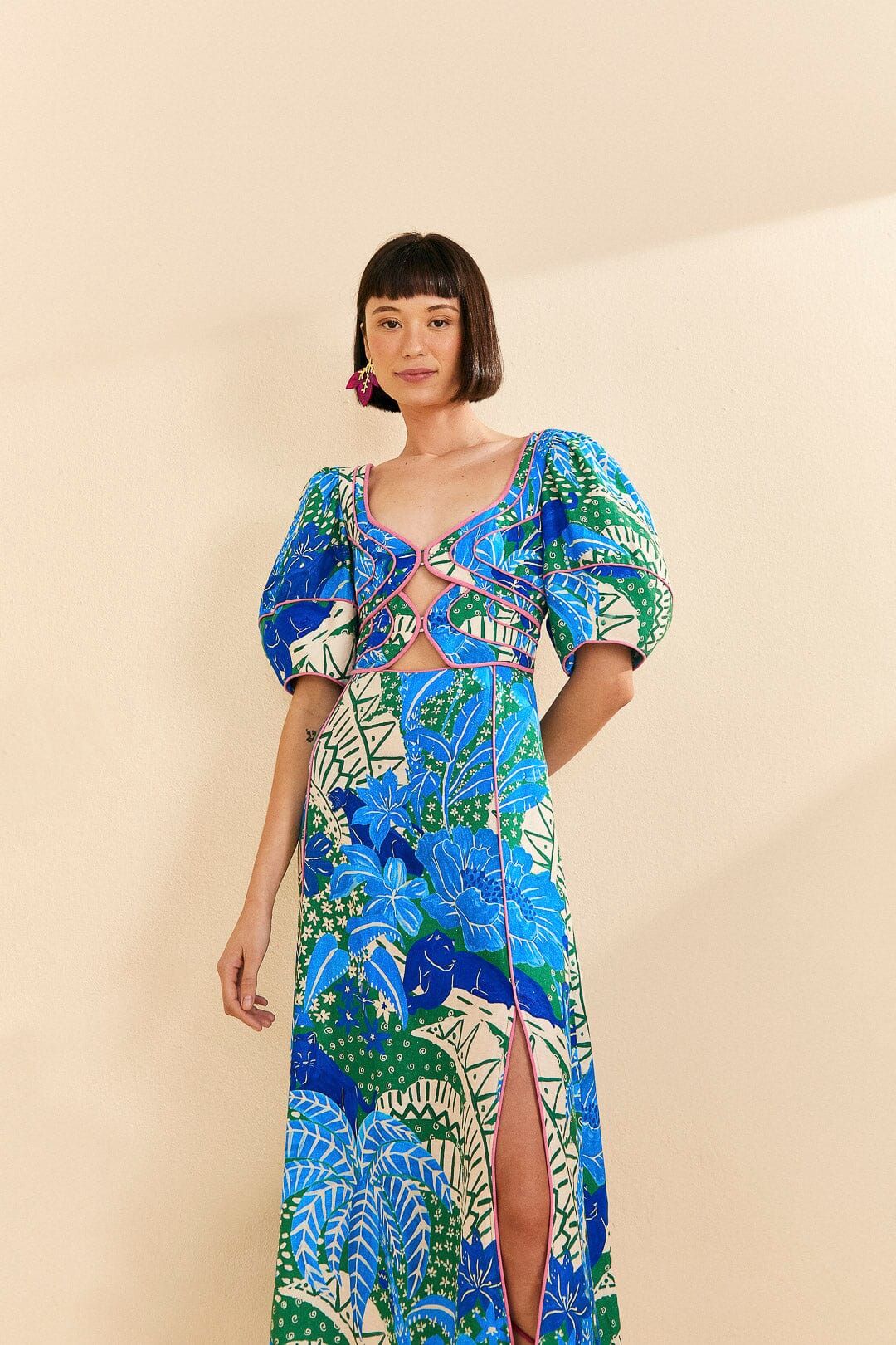 Green Jungle Panther Midi Dress sold by FARM Rio product image thumbnail 2