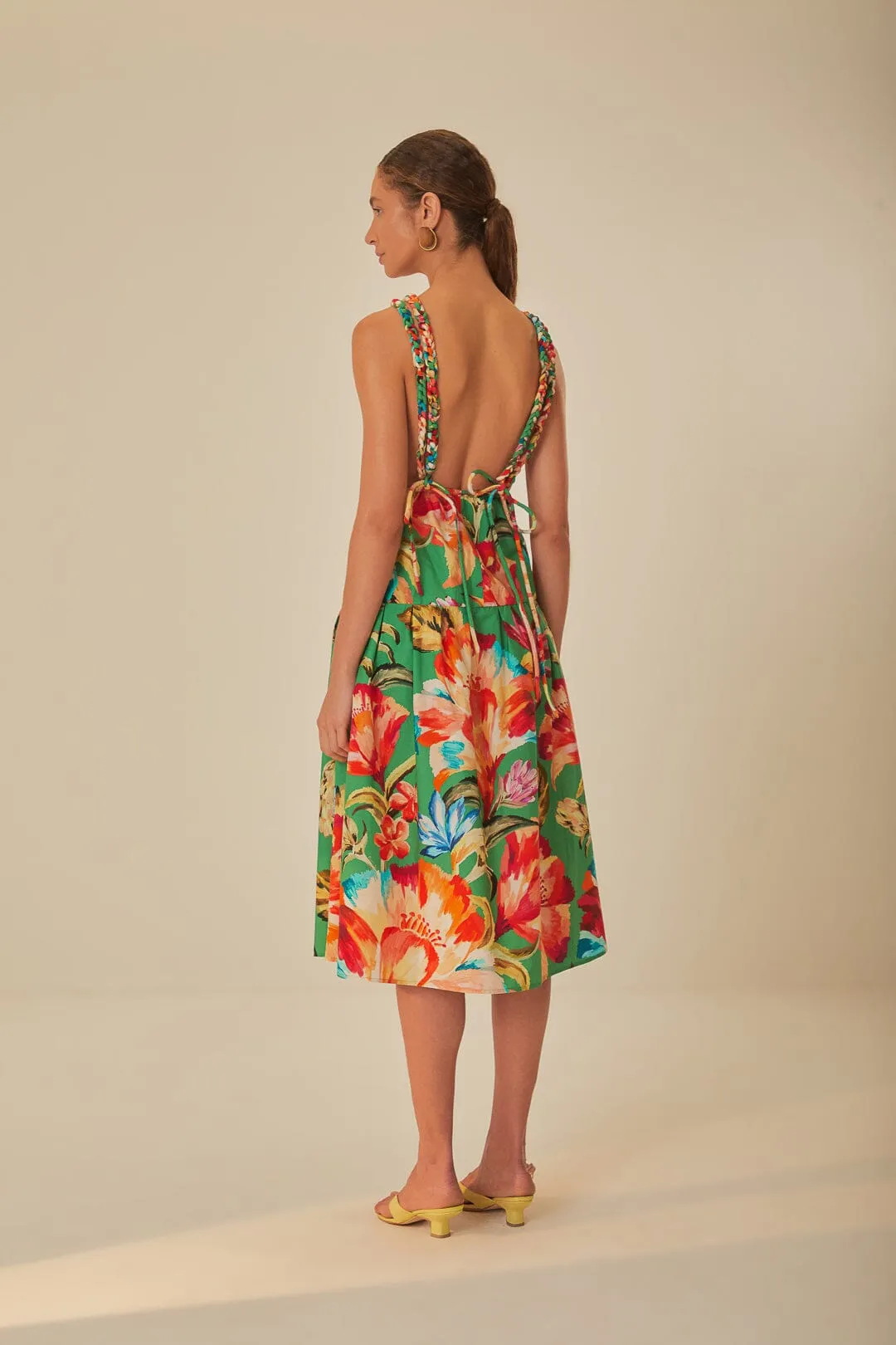 Green Tropicart Sleeveless Midi Dress sold by FARM Rio product image thumbnail 4