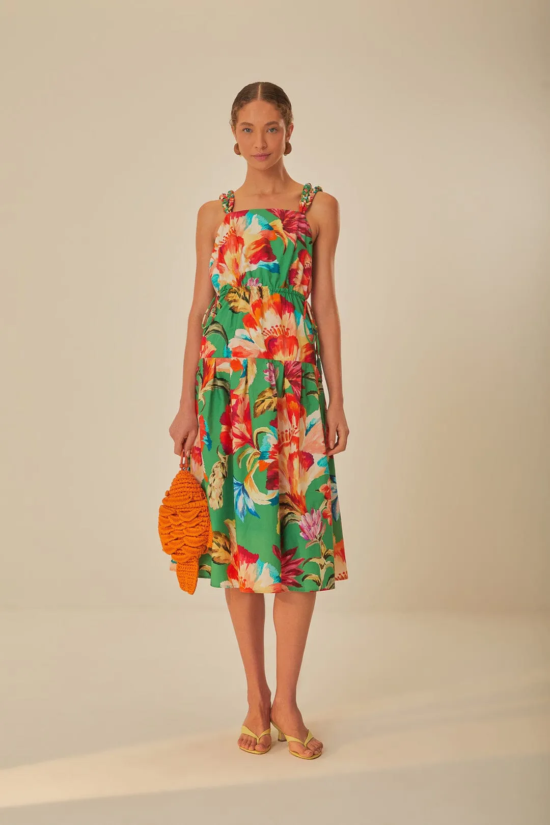 Green Tropicart Sleeveless Midi Dress sold by FARM Rio