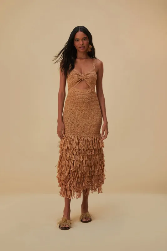Raffia Cut-Out Midi Dress sold by FARM Rio