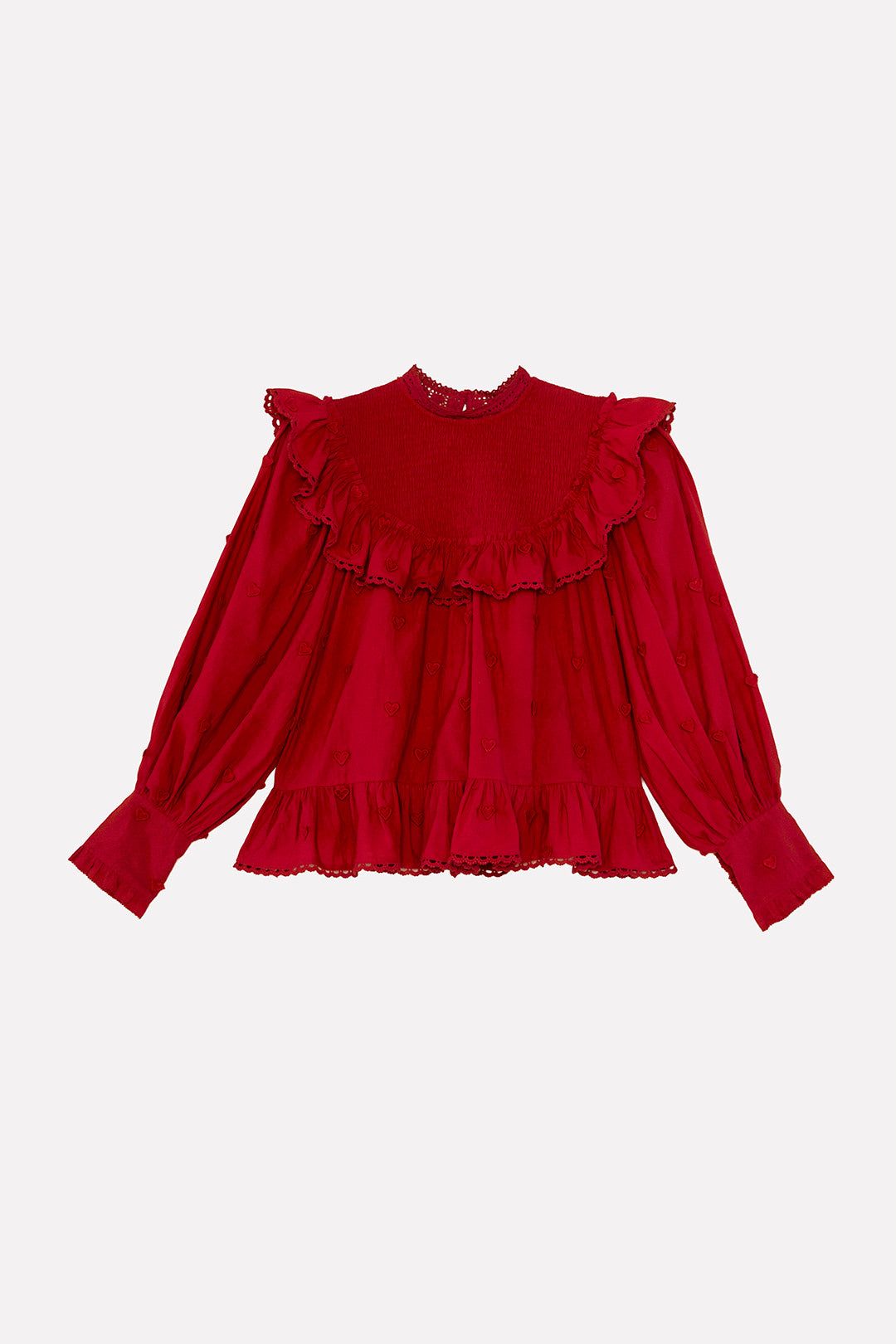 Red 3D Hearts Blouse sold by FARM Rio product image thumbnail 5