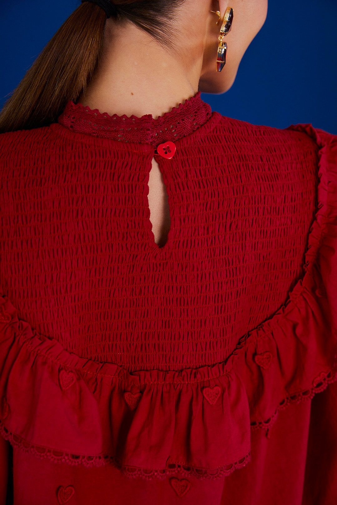 Red 3D Hearts Blouse sold by FARM Rio product image thumbnail 4