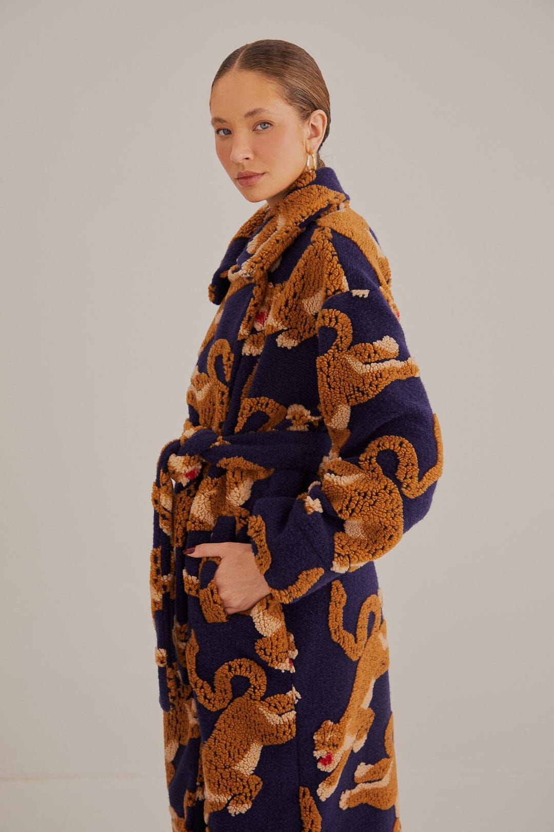 Navy Leopards Fleece Coat sold by FARM Rio product image thumbnail 4