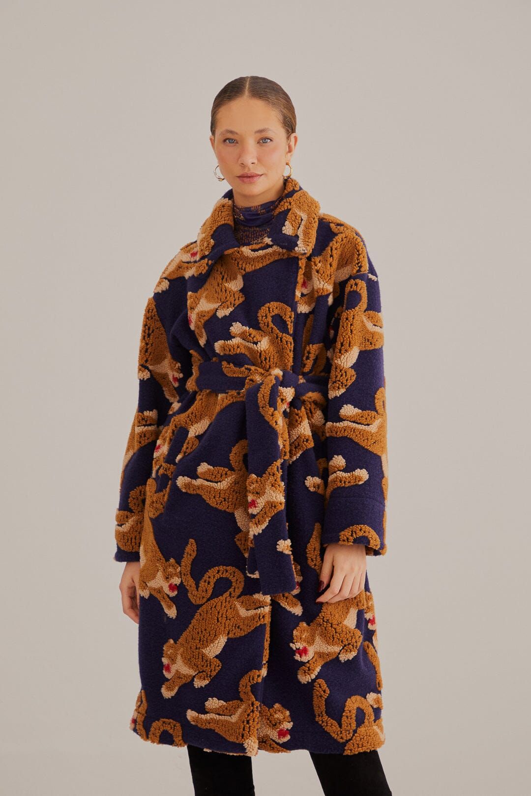 Navy Leopards Fleece Coat sold by FARM Rio product image thumbnail 3