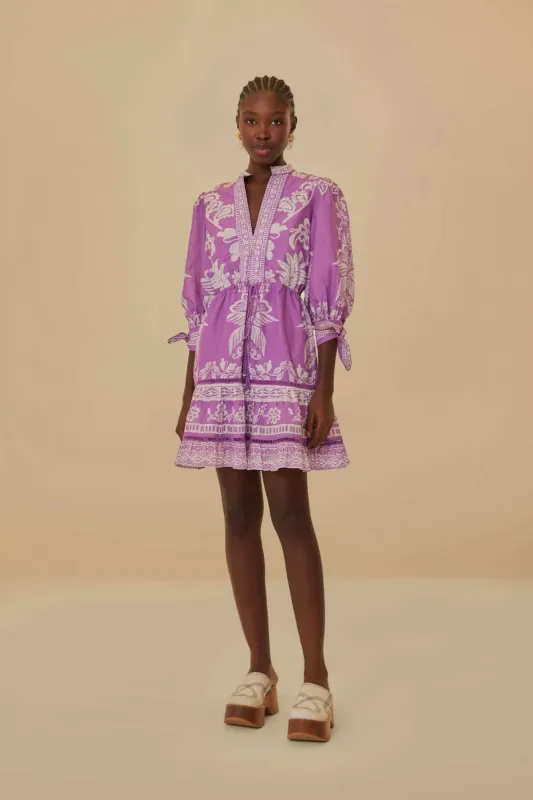 Lilac Sweet Garden Mini Dress sold by FARM Rio