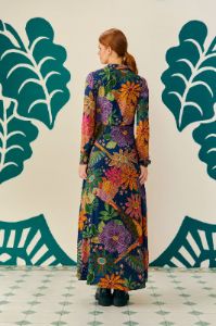 Navy Cool Macaw Maxi Dress sold by FARM Rio