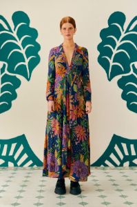 Navy Cool Macaw Maxi Dress sold by FARM Rio
