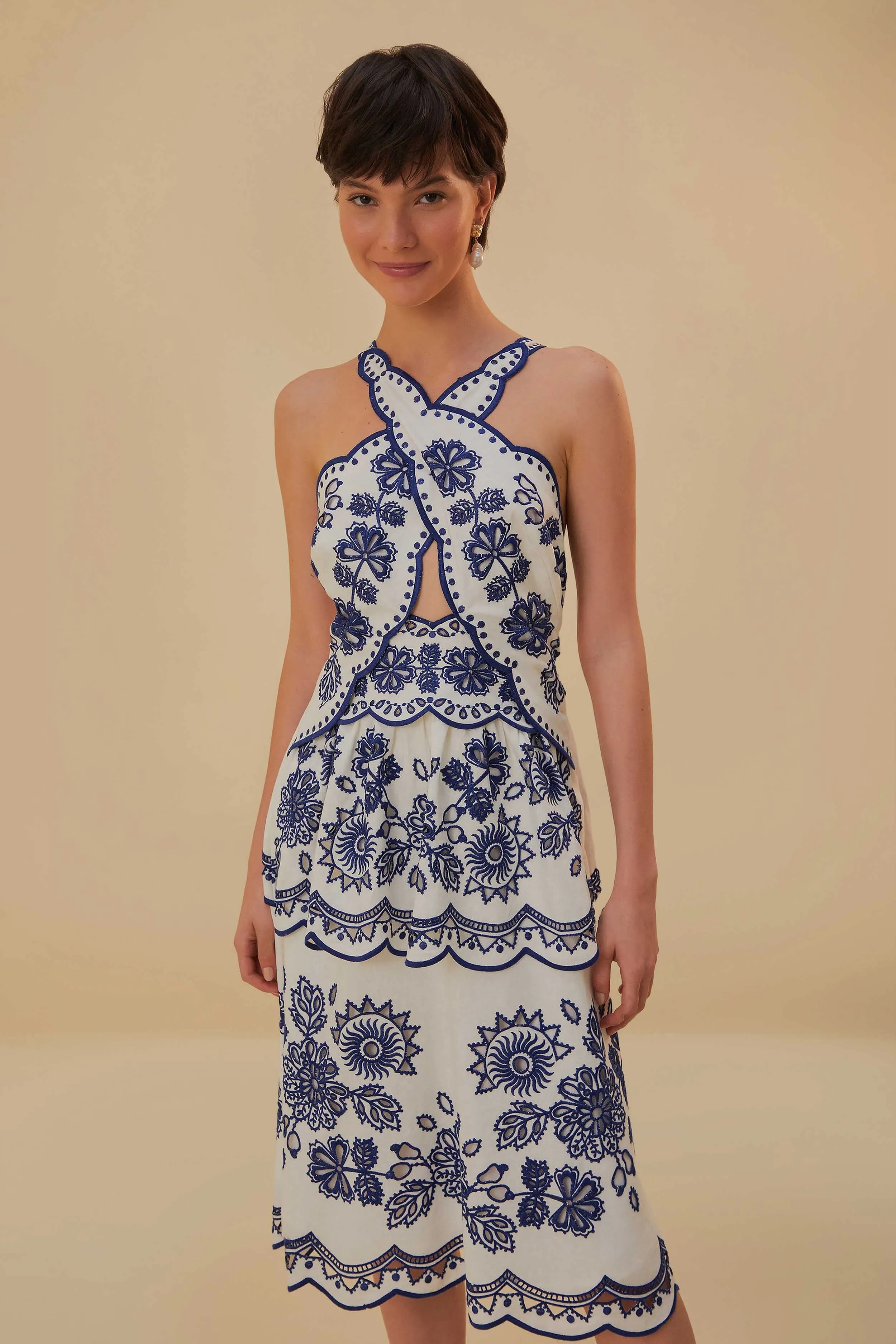 Off-White Richelieu Lenzing Ecovero Euroflax Midi Dress | Parallel