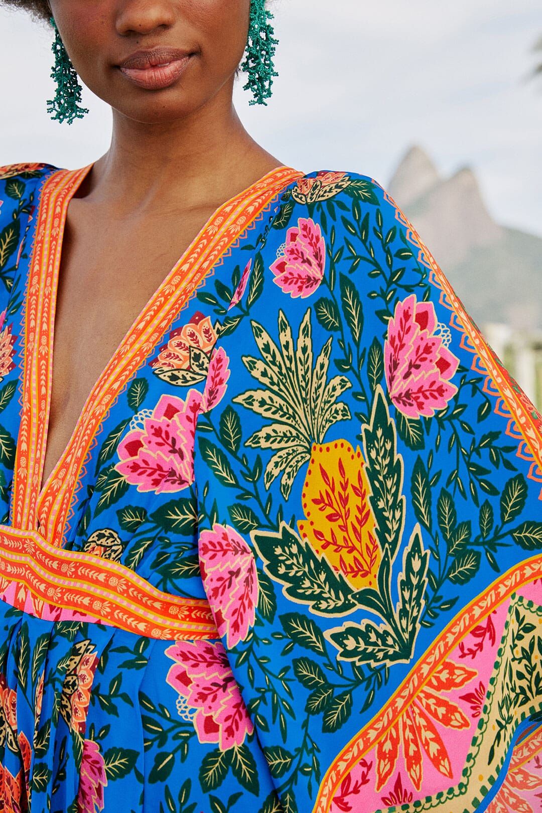 Blue Pineapple Garden Kaftan Maxi Dress sold by FARM Rio product image thumbnail 3