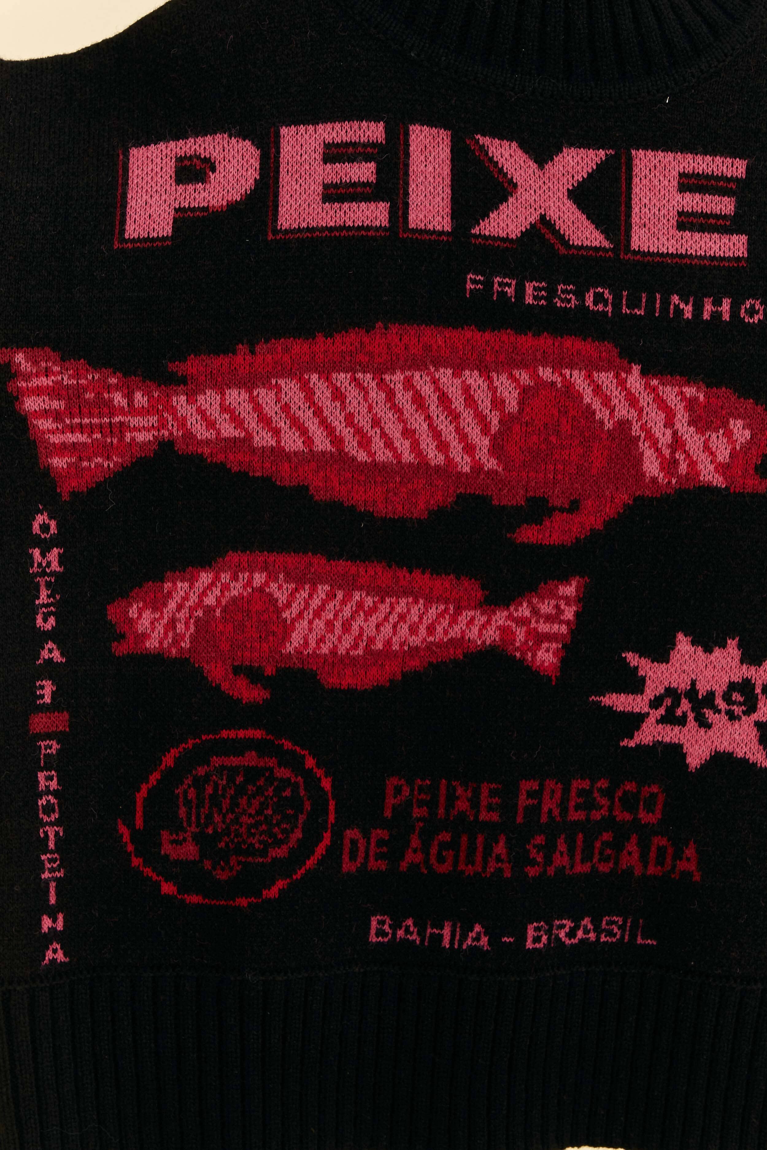 Black Peixe Knit Sweater sold by FARM Rio product image thumbnail 5