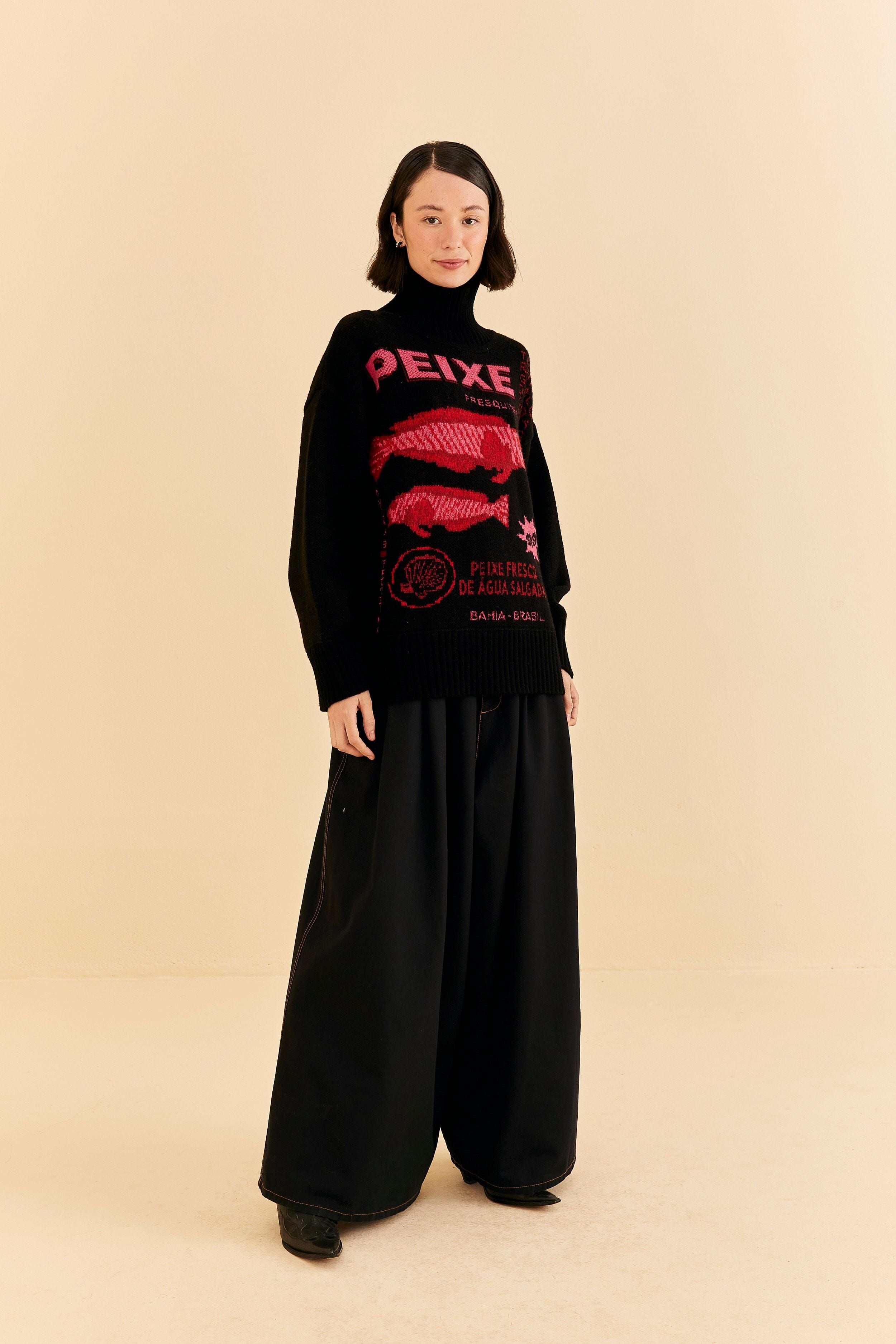 Black Peixe Knit Sweater sold by FARM Rio product image thumbnail 2