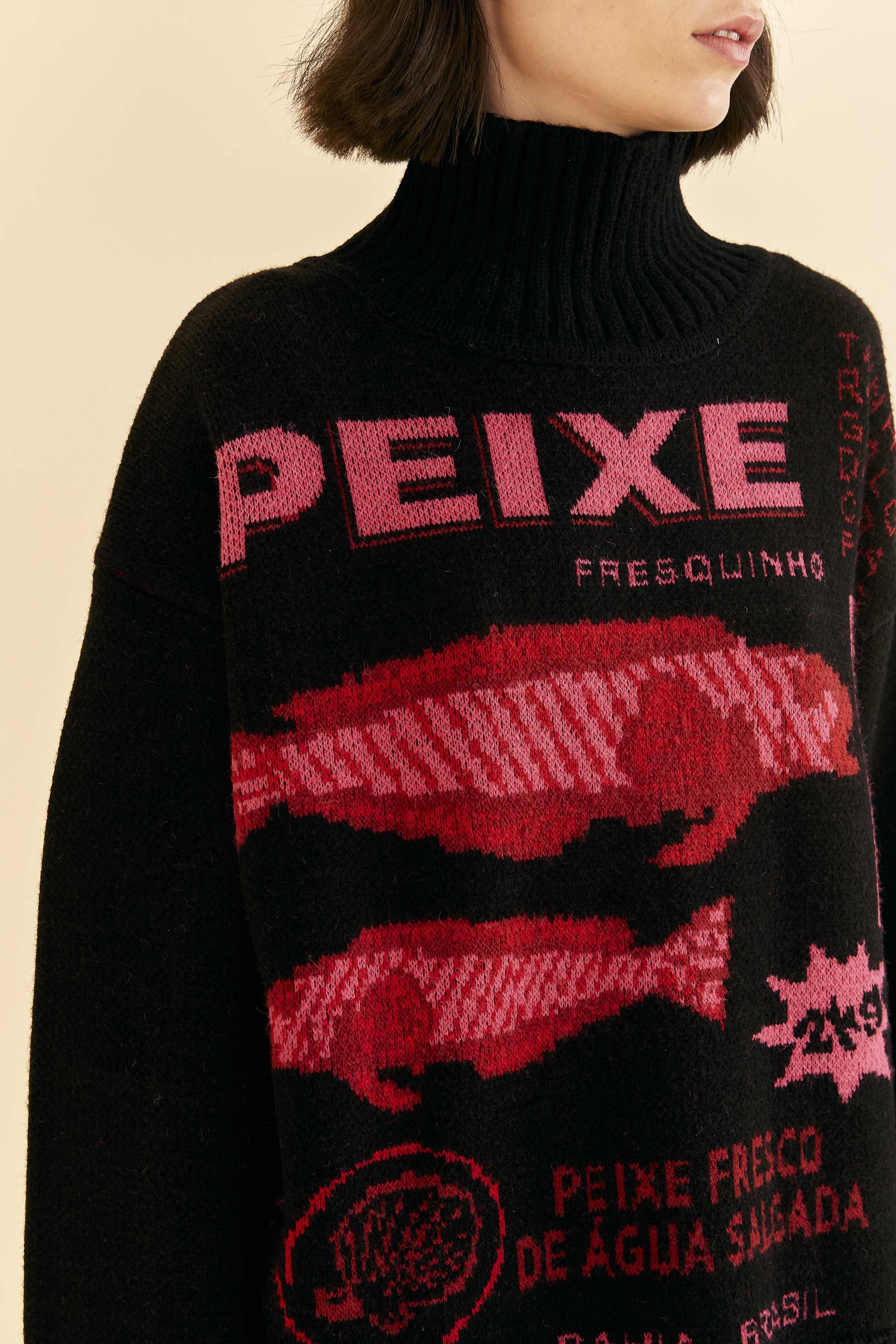 Black Peixe Knit Sweater sold by FARM Rio product image thumbnail 3