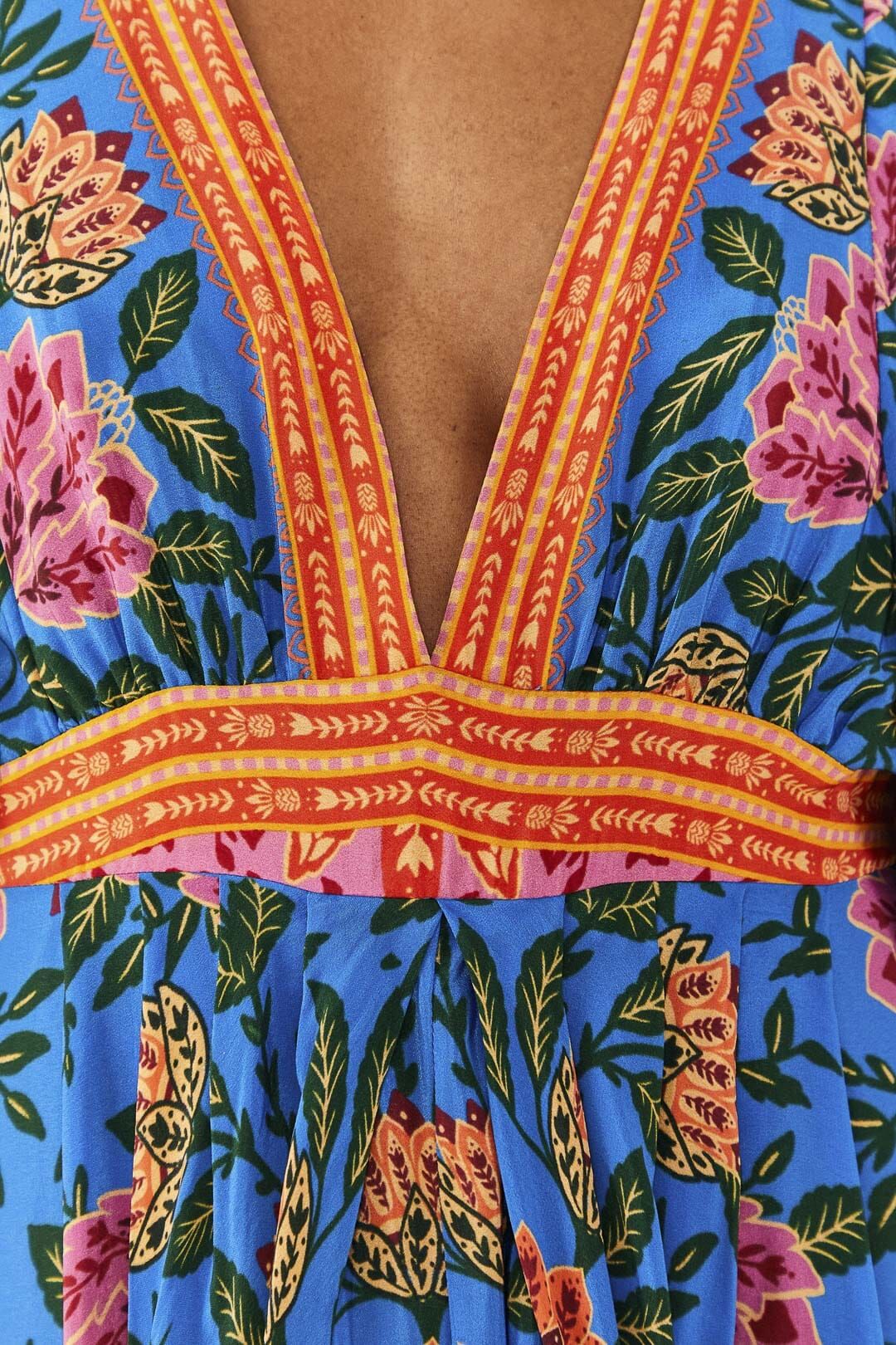 Blue Pineapple Garden Kaftan Maxi Dress sold by FARM Rio product image thumbnail 4