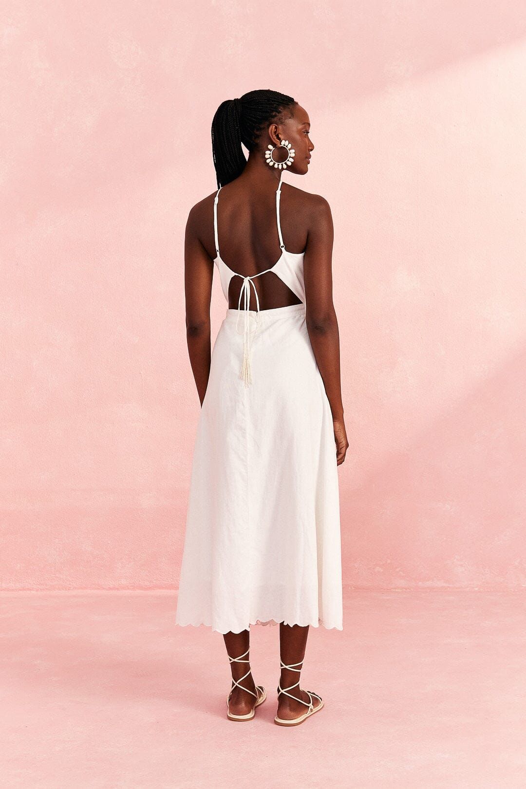 Off-White Embroidered Midi Dress | Parallel