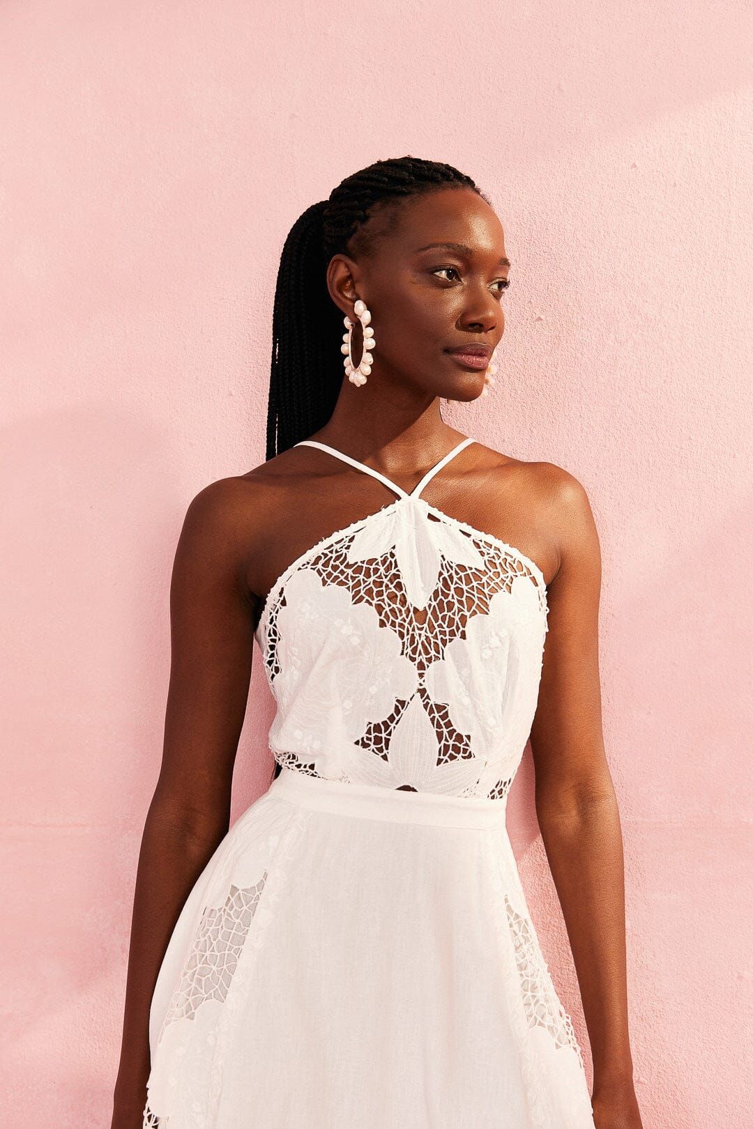 Off-White Embroidered Midi Dress sold by FARM Rio product image thumbnail 3