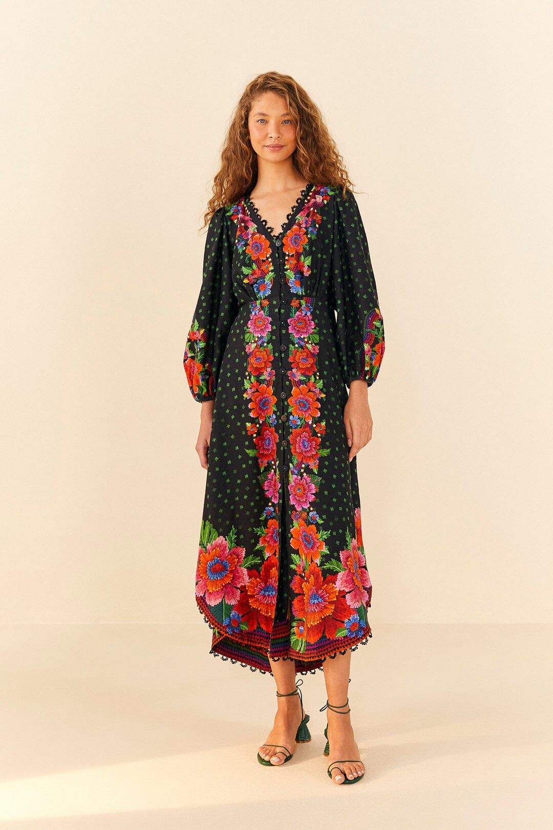 Black Blooming Garden Dress sold by FARM Rio product image thumbnail 4